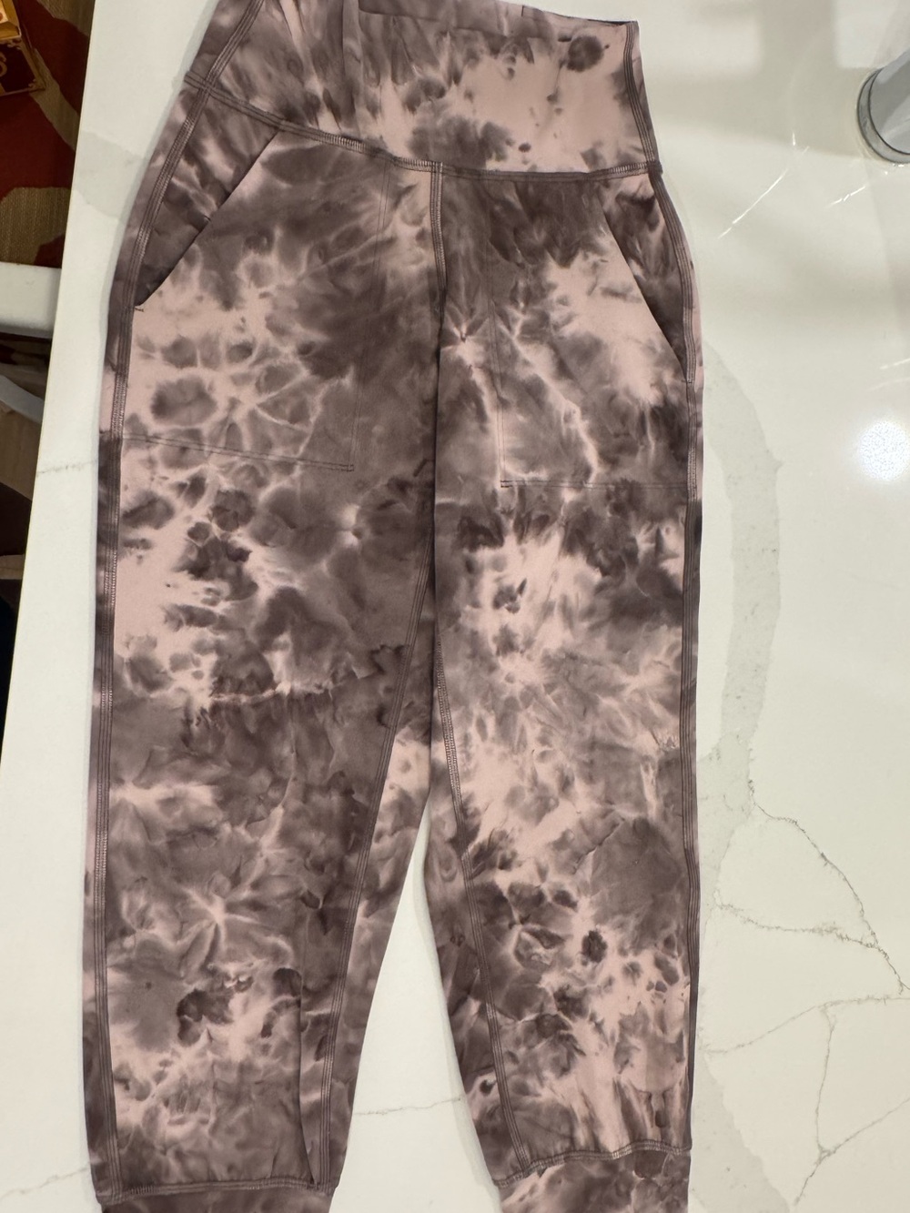 lululemon athletica Pink and Brown Tie-Dye Leggings